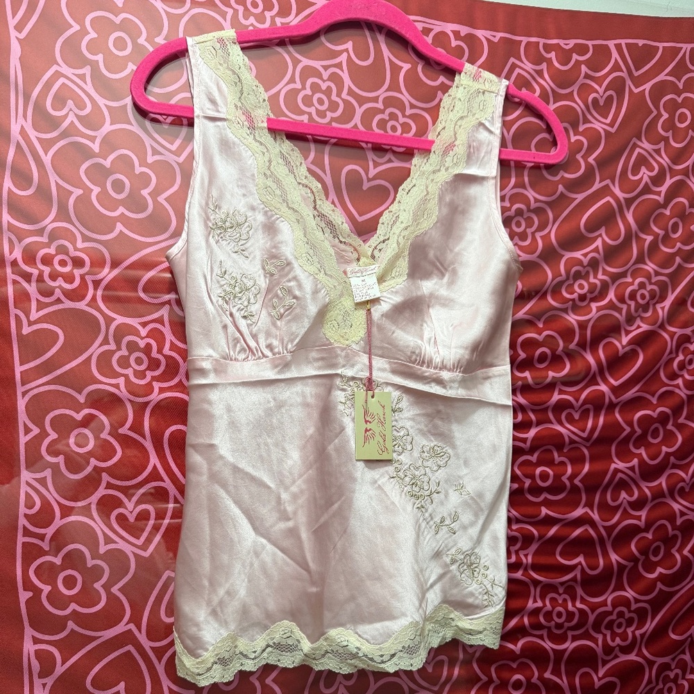 Gold Hawk Pink Lace Cami